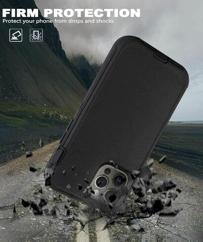 حافظة Defender مصممة لهاتف iPhone 14، حافظة حماية هجينة مقاومة للصدمات بتصميم طبقة مزدوجة وغطاء صلب مع مشبك حزام متوافق مع iPhone 14 (شجرة خضراء مموهة) in Saudi Arabia