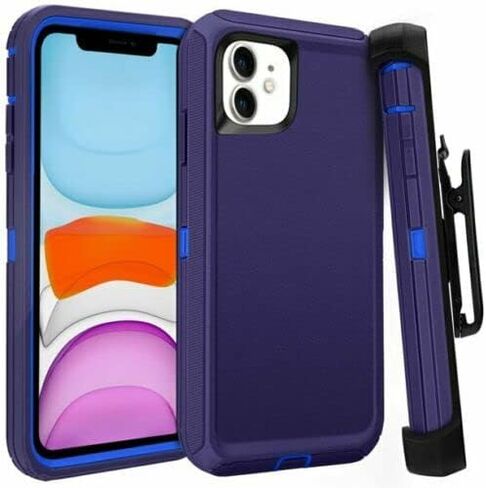 حافظة Defender مصممة لهاتف iPhone 14، حافظة حماية هجينة مقاومة للصدمات بتصميم طبقة مزدوجة وغطاء صلب مع مشبك حزام متوافق مع iPhone 14 (شجرة خضراء مموهة) in Saudi Arabia
