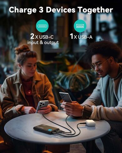 شاحن محمول INIU، أنحف بنك طاقة 10000 مللي أمبير في الساعة 22.5 وات PD، حزمة بطارية شحن عالية السرعة داخل وخارج USB C، بنك طاقة خارجي للهاتف متوافق مع iPhone 15 14 13 12 Samsung S22 S21 Google iPad إلخ in Kuwait