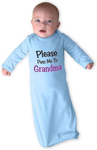 Cute Rascals Please Pass Me To Grandma Boys-Girls Cotton Newborn Sleeping Gown One Piece in Saudi Arabia