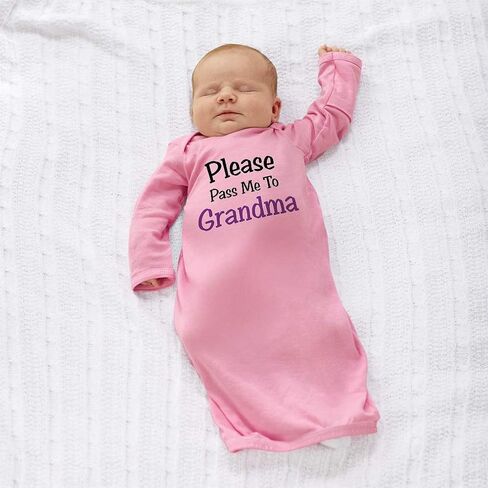 Cute Rascals Please Pass Me To Grandma Boys-Girls Cotton Newborn Sleeping Gown One Piece in Saudi Arabia