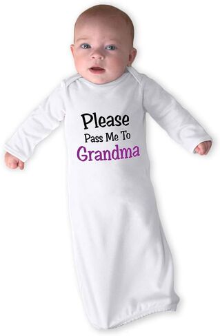 Cute Rascals Please Pass Me To Grandma Boys-Girls Cotton Newborn Sleeping Gown One Piece in Saudi Arabia
