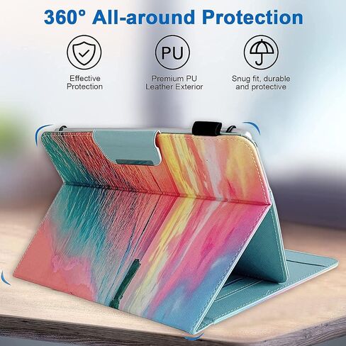 9.5-10.5 inch Tablet Case, Universal Protective Cover Stand Folio Case for 9 10 10.1 Inch Android Touchscreen Tablet, Purple Butterfly in Saudi Arabia