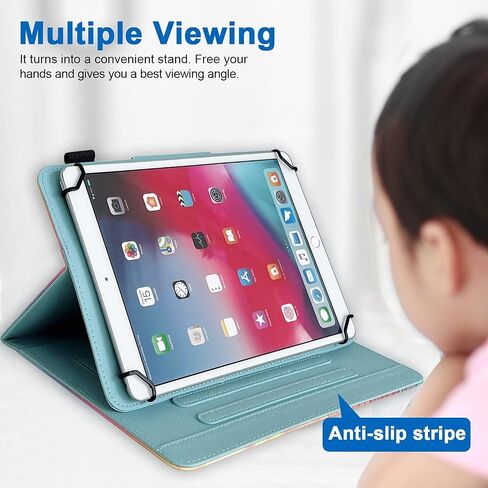 9.5-10.5 inch Tablet Case, Universal Protective Cover Stand Folio Case for 9 10 10.1 Inch Android Touchscreen Tablet, Purple Butterfly in Saudi Arabia
