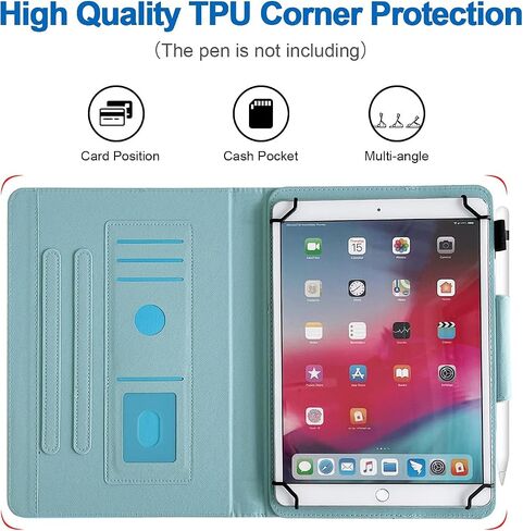 9.5-10.5 inch Tablet Case, Universal Protective Cover Stand Folio Case for 9 10 10.1 Inch Android Touchscreen Tablet, Purple Butterfly in Saudi Arabia