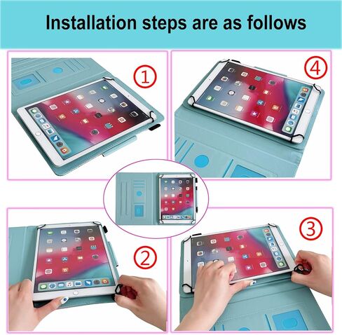 9.5-10.5 inch Tablet Case, Universal Protective Cover Stand Folio Case for 9 10 10.1 Inch Android Touchscreen Tablet, Purple Butterfly in Saudi Arabia