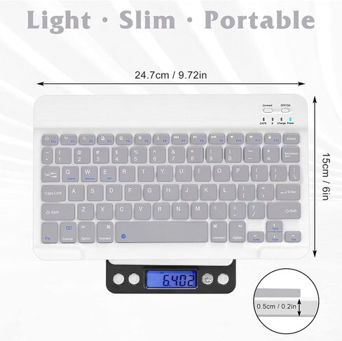 Rechargeable Bluetooth Keyboard and Mouse Combo Ultra Slim for Samsung Galaxy Tab S6 Lite and All Bluetooth Enabled Android/PC-Baby Pink Keyboard with Baby Pink RGB LED Mouse in Saudi Arabia