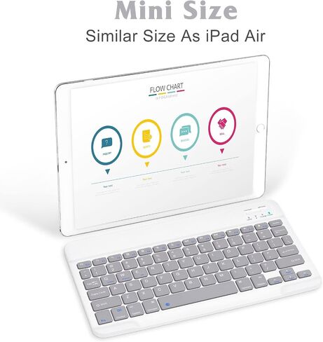 Rechargeable Bluetooth Keyboard and Mouse Combo Ultra Slim for Samsung Galaxy Tab S6 Lite and All Bluetooth Enabled Android/PC-Baby Pink Keyboard with Baby Pink RGB LED Mouse in Saudi Arabia