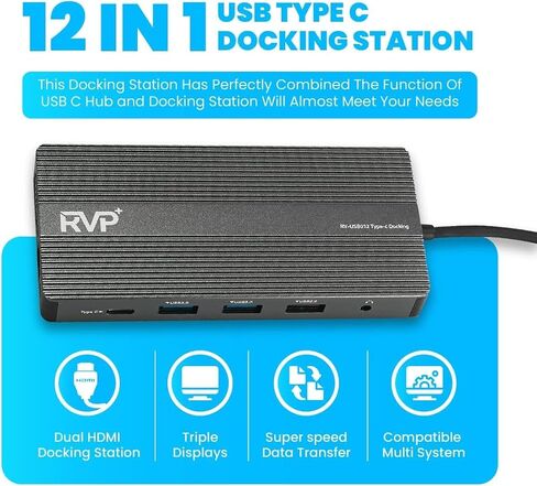 USB C Docking Station 3 Monitors, High-Performance 12-in-1, 100W Charging in Saudi Arabia