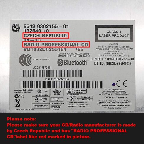 شاشة متوافقة مع وحدة راديو BMW E90 E91 E92 Mini Cooper Professional CD 2007-2014 إصدار غير جبال الألب in Kuwait