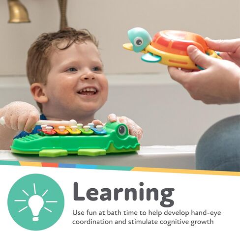 Nuby Turtle Tambourine Bath Toy and Musical Instrument - Baby Bath Toy - 12+ Months in Saudi Arabia