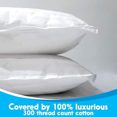 وسادة أطفال كيندر زغب (2X) مقاس 14 × 20 بوصة وسادة مخططة صغيرة من الساتين 300T قطن وأسفل حشوة بديلة للأطفال فوق 4 سنوات in Kuwait