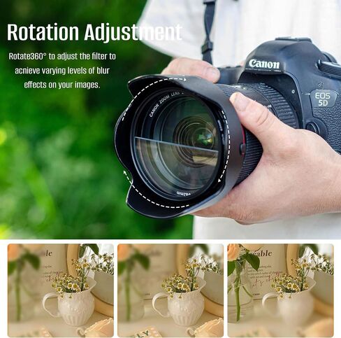 77mm Half Moon Mist Cinematic Effect Filters, Black Pro Split Diopter Diffusion Effect Lens Filter for Camera Photography in Saudi Arabia