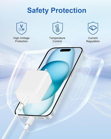 Fast Charging for Phone 15 Charger USB C Charger Compatible for Phone 15/15 Pro Max/15 Plus, 3-Pack 20W Type C Charger Block with 6FT USB C to C Cable in Kuwait