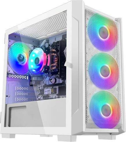 Artist Gaming PC Desktop - AMD Ryzen 5 5600G 6-Core 3.9GHz, 16GB DDR4 3200MHz RAM, 1TB PCIE SSD, 11AC Wi-Fi, RGB Fans, Windows 11 Pro Desktop Computer- Black in Saudi Arabia