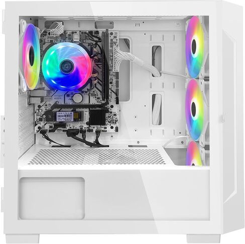 Artist Gaming PC Desktop - AMD Ryzen 5 5600G 6-Core 3.9GHz, 16GB DDR4 3200MHz RAM, 1TB PCIE SSD, 11AC Wi-Fi, RGB Fans, Windows 11 Pro Desktop Computer- Black in Saudi Arabia
