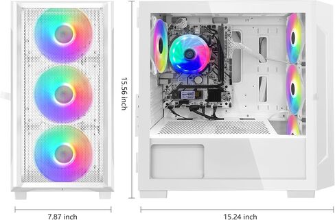 Artist Gaming PC Desktop - AMD Ryzen 5 5600G 6-Core 3.9GHz, 16GB DDR4 3200MHz RAM, 1TB PCIE SSD, 11AC Wi-Fi, RGB Fans, Windows 11 Pro Desktop Computer- Black in Saudi Arabia