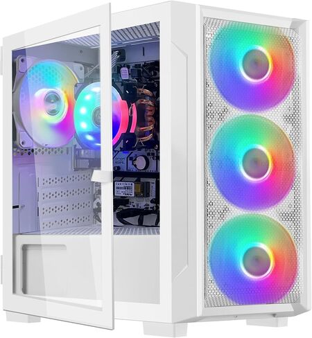 Artist Gaming PC Desktop - AMD Ryzen 5 5600G 6-Core 3.9GHz, 16GB DDR4 3200MHz RAM, 1TB PCIE SSD, 11AC Wi-Fi, RGB Fans, Windows 11 Pro Desktop Computer- Black in Saudi Arabia