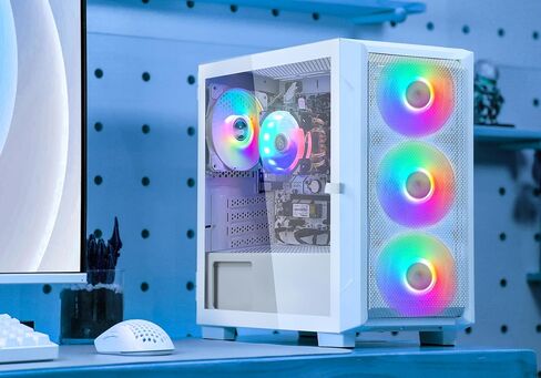 Artist Gaming PC Desktop - AMD Ryzen 5 5600G 6-Core 3.9GHz, 16GB DDR4 3200MHz RAM, 1TB PCIE SSD, 11AC Wi-Fi, RGB Fans, Windows 11 Pro Desktop Computer- Black in Saudi Arabia