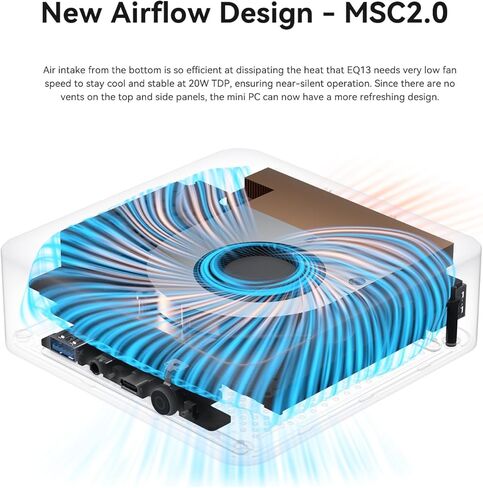 كمبيوتر صغير Beelink، EQ13 Intel الجيل الثاني عشر N200 (يصل إلى 3.7 جيجا هرتز) 4C/4T، كمبيوتر صغير 16 جيجابايت DDR4 RAM 500 جيجابايت SSD، كمبيوتر مكتبي مزدوج العرض HDMI*2 4K 60 هرتز/مزدوج 2.5 جيجابت في الثانية/WiFi6/BT5.2/WOL/PXE /Openwrt/Office/W-11 Pro in Kuwait
