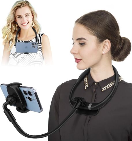 حامل هاتف خلوي B-Land للسرير، حامل هاتف مستلقي على الرقبة، حامل هاتف مرن بدون استخدام اليدين، حامل تسجيل فيديو POV/Vlog Selfie Mount للهاتف 4.7 بوصة - 6.7 بوصة in Kuwait