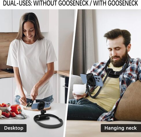 حامل هاتف خلوي B-Land للسرير، حامل هاتف مستلقي على الرقبة، حامل هاتف مرن بدون استخدام اليدين، حامل تسجيل فيديو POV/Vlog Selfie Mount للهاتف 4.7 بوصة - 6.7 بوصة in Kuwait