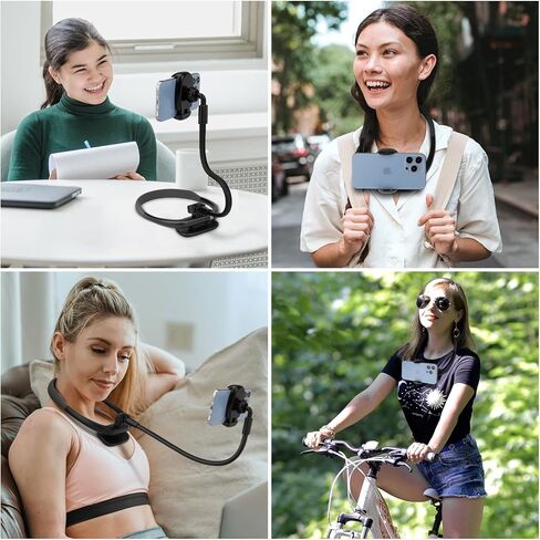 حامل هاتف خلوي B-Land للسرير، حامل هاتف مستلقي على الرقبة، حامل هاتف مرن بدون استخدام اليدين، حامل تسجيل فيديو POV/Vlog Selfie Mount للهاتف 4.7 بوصة - 6.7 بوصة in Kuwait