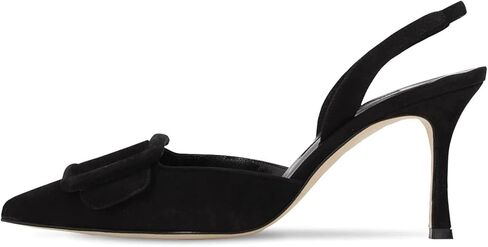 حذاء بكعب Slingback، حذاء نسائي بكعب ستيليتو بمقدمة مدببة وإبزيم صندل بكعب عالٍ مناسب للمكتب للسيدات وحفلات الزفاف in Kuwait