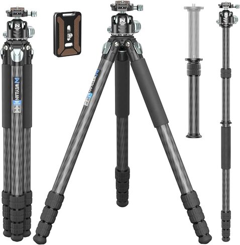 81'' Carbon Fiber Tripod for Camera WEYLLAN Heavy Duty Tripod Camera, 10-Layer Carbon Fiber Tube, 32.5mm Professional Tripod Leg with DSLR Ball Head for Camcorder Telephoto Lens, Max Load 20kg in Saudi Arabia
