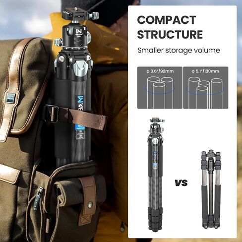 81'' Carbon Fiber Tripod for Camera WEYLLAN Heavy Duty Tripod Camera, 10-Layer Carbon Fiber Tube, 32.5mm Professional Tripod Leg with DSLR Ball Head for Camcorder Telephoto Lens, Max Load 20kg in Saudi Arabia