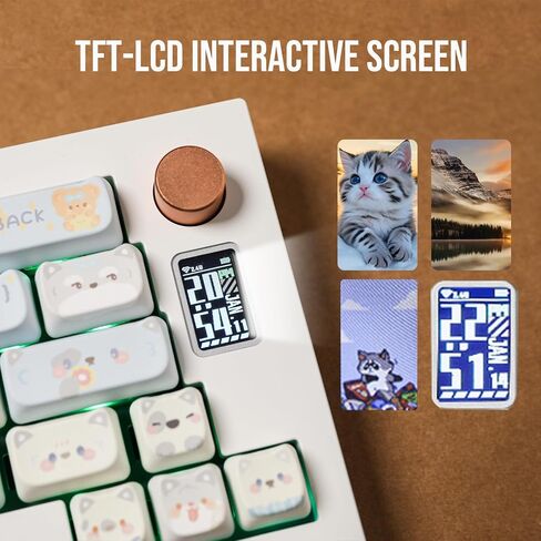 مجموعة لوحة مفاتيح الألعاب CIDOO V68 Alice Layout المصنوعة من الألومنيوم، مجموعة لوحة مفاتيح ميكانيكية حشية مع شاشة عرض TFT-LCD، قابلة للبرمجة عبر VIA، BT5.0/2.4 جيجا هرتز/USB-C مجموعة هيكلية مخصصة لنظام Win/Mac in Kuwait