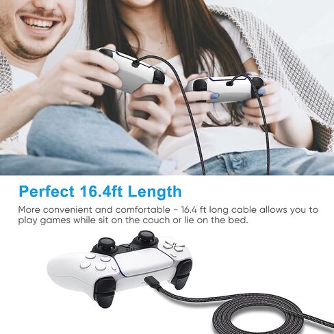 [2-Pack 10FT]Nylon Braided Type C Charger Cord Compatible with Samsung Galaxy S10 S9 S8 S20 Plus A51 A12 A11, Note 10 9 8, PS5 Controller/for Xbox Series X S Controller Charger(Red&White) in Saudi Arabia
