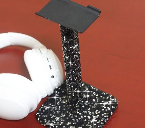 SH Luxury Rhinestones Headphone Stand Headset Holder Crystal (Black) in Saudi Arabia