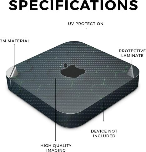 Carbon Fiber Skin Compatible with Apple Mac Mini M2 (2023) - Accident - Premium 3M Vinyl Protective Wrap Decal Cover - Easy to Apply | Crafted in The USA by MightySkins in Saudi Arabia