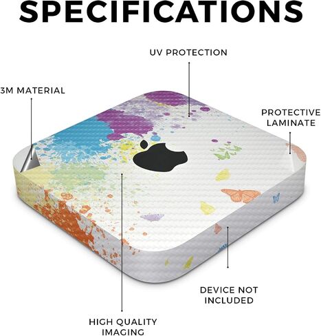 Carbon Fiber Skin Compatible with Apple Mac Mini M2 (2023) - Accident - Premium 3M Vinyl Protective Wrap Decal Cover - Easy to Apply | Crafted in The USA by MightySkins in Saudi Arabia