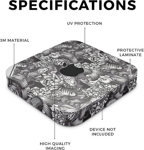 Carbon Fiber Skin Compatible with Apple Mac Mini M2 (2023) - Accident - Premium 3M Vinyl Protective Wrap Decal Cover - Easy to Apply | Crafted in The USA by MightySkins in Saudi Arabia