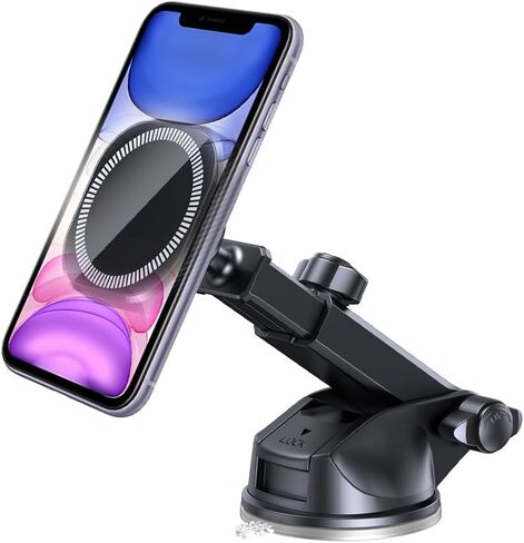 Car Magnetic Phone Holder for Dashboard, 360° Rotation Hands Free Automotive Windshield Phone Mount with Suction Cup, Compatible with 11 12 13 14 15 Pro Max, Universal for SUV Truck RV in Saudi Arabia