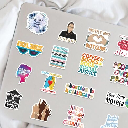 50Pcs Social Justice Stickers Pack Social Worker Stickers Social Work Values Stickers Women and Children Rights Stickers for Water Bottle Laptop Journal Stickers Social Workers Gift in Saudi Arabia