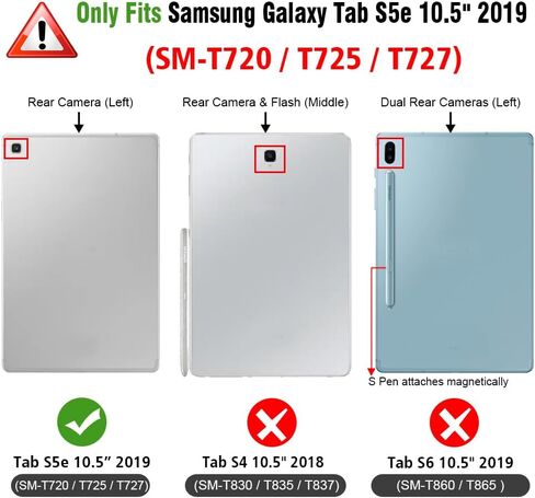 Fintie Case for Samsung Galaxy Tab S5e 10.5 2019 Model SM-T720/T725/T727, Multi-Angle Viewing Stand Cover with Pocket Auto Sleep Wake Feature, Black in Saudi Arabia