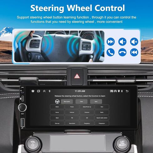 [2+64G] Android 13 Single Din Car Radio with Wireless Carplay and Android Auto - 6.86 inch Touchscreen Car Stereo - EQ Setting/WiFi/GPS/Mirror Link/SWC/USB Charging + AHD Backup Camera in Saudi Arabia