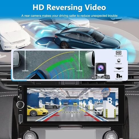 [2+64G] Android 13 Single Din Car Radio with Wireless Carplay and Android Auto - 6.86 inch Touchscreen Car Stereo - EQ Setting/WiFi/GPS/Mirror Link/SWC/USB Charging + AHD Backup Camera in Saudi Arabia