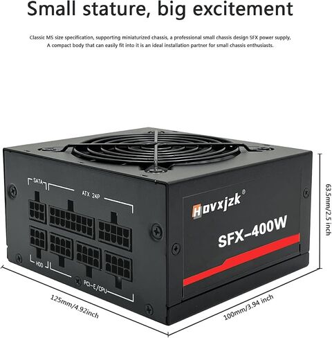Mini ITX Solution/Micro 400W SFX Power Supply، مصدر طاقة معياري بالكامل مع مروحة تحمل هيدروليكية متينة، عامل شكل SFX in Saudi Arabia