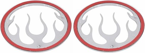 Chrome Flames Speaker Grills Accent Trim Cover for Harley Touring Electra Street Glide Tri Glide& Trike 1996-2013 in Saudi Arabia