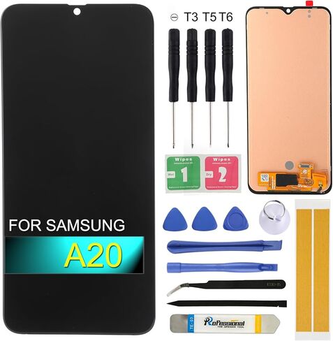بديل شاشة سامسونج جالاكسي A20 A205F/DS -A205FN/DS SM-A205U SM-A205YN A205G/DS A205W 6.4 بوصة شاشة LCD تعمل باللمس مع أدوات in Saudi Arabia