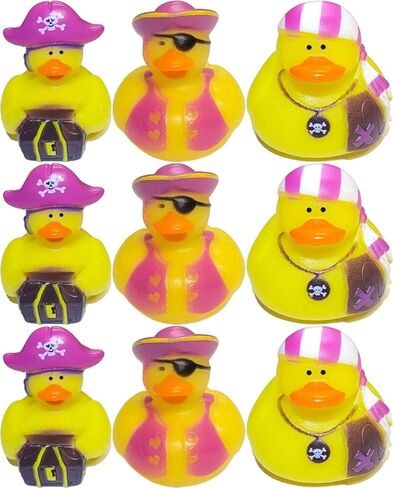 Pink Pirate Rubber Ducks | 12 Pack | Ducky Party Favors in Saudi Arabia
