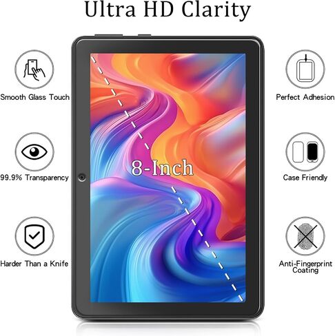 MAYtobe [2-Pack Screen Protector Designed for Amazon Fire HD 8 (2022/2020, 12th/10th) (8 Inch) Tempered Glass, No Bubbles, Scratch-Resistant, Easy to Instal in Saudi Arabia