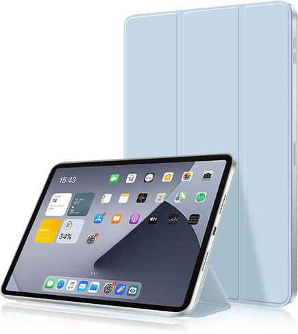 حافظة Aoub لجهاز iPad Air 11 بوصة (M2) 2024، iPad Air 5th / 4th، غطاء مرفق مغناطيسي [يدعم شحن القلم الرصاص]، حافظة ذكية رفيعة قابلة للطي لجهاز iPad Air 11/10.9 بوصة 2022/2020، وردي فاتح in Saudi Arabia