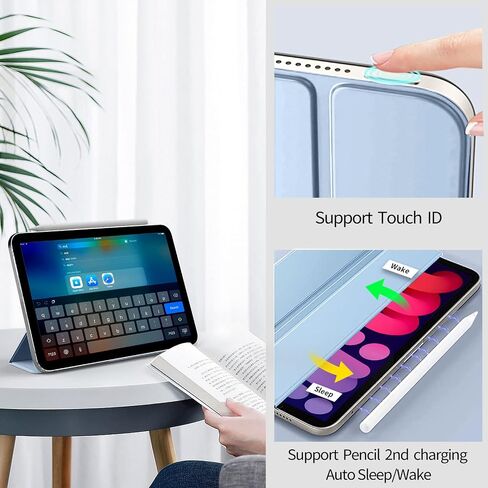 حافظة Aoub لجهاز iPad Air 11 بوصة (M2) 2024، iPad Air 5th / 4th، غطاء مرفق مغناطيسي [يدعم شحن القلم الرصاص]، حافظة ذكية رفيعة قابلة للطي لجهاز iPad Air 11/10.9 بوصة 2022/2020، وردي فاتح in Saudi Arabia