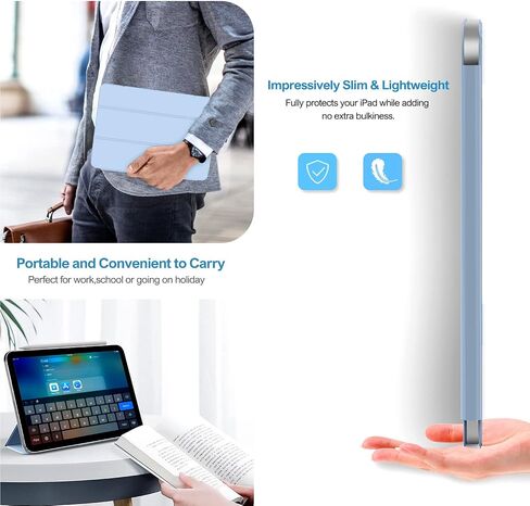 حافظة Aoub لجهاز iPad Air 11 بوصة (M2) 2024، iPad Air 5th / 4th، غطاء مرفق مغناطيسي [يدعم شحن القلم الرصاص]، حافظة ذكية رفيعة قابلة للطي لجهاز iPad Air 11/10.9 بوصة 2022/2020، وردي فاتح in Saudi Arabia
