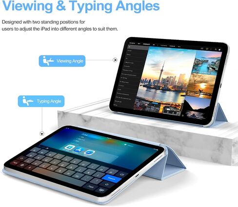 حافظة Aoub لجهاز iPad Air 11 بوصة (M2) 2024، iPad Air 5th / 4th، غطاء مرفق مغناطيسي [يدعم شحن القلم الرصاص]، حافظة ذكية رفيعة قابلة للطي لجهاز iPad Air 11/10.9 بوصة 2022/2020، وردي فاتح in Saudi Arabia